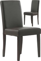 Moderne 2 stoelen set PU brun met donkere frame