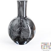 Design vaas Globe S - Fidrio NERO - glas, mondgeblazen bloemenvaas - hoogte 20 cm
