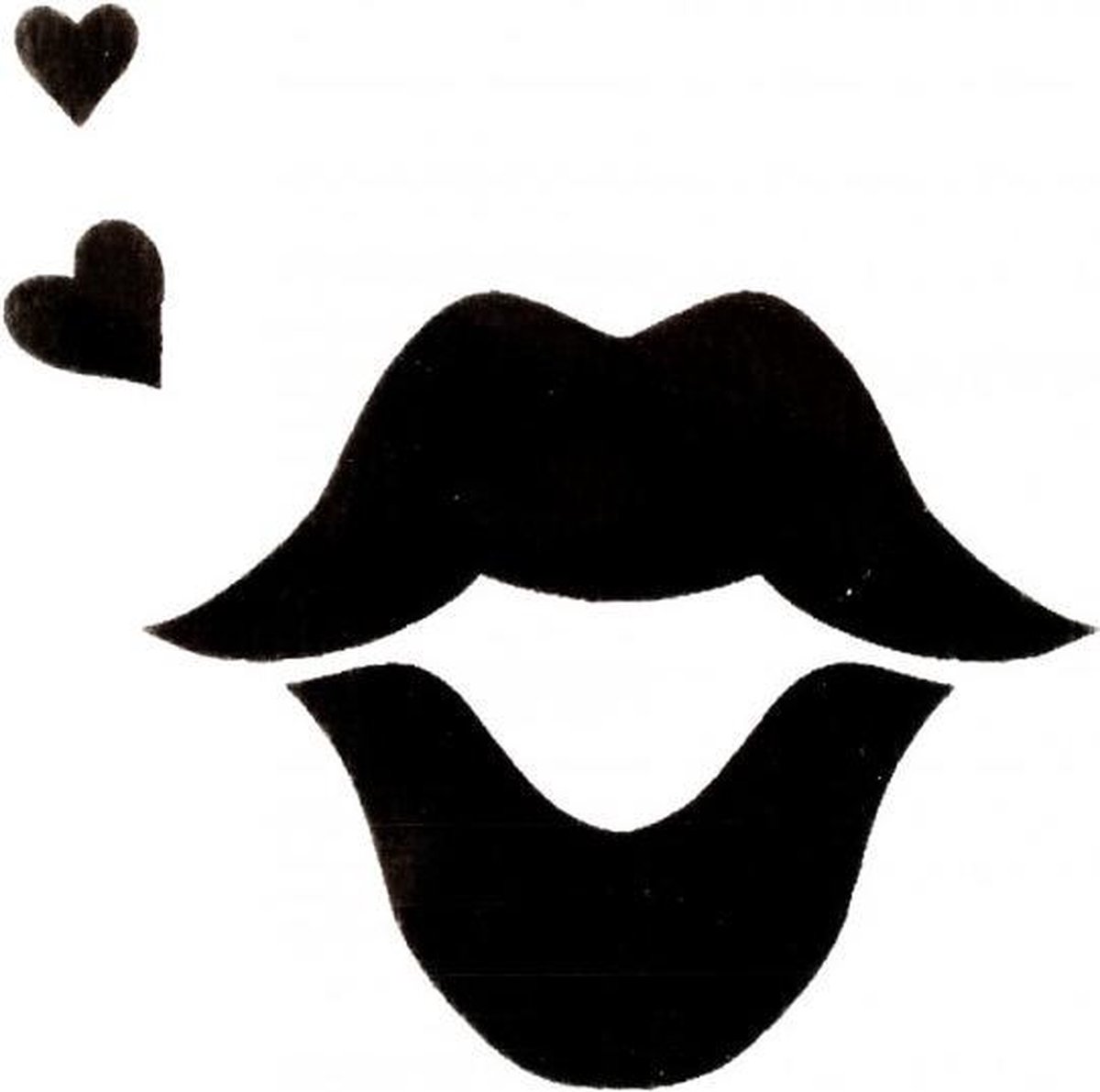Quick Glitter tattoo/sjabloon kiss lips