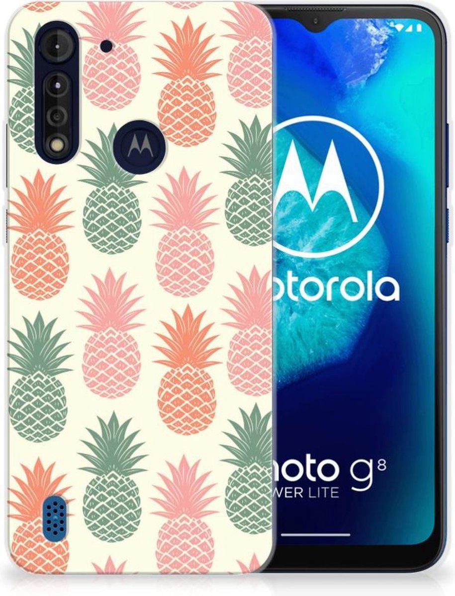 Motorola Moto G8 Power Lite Siliconen Case Ananas