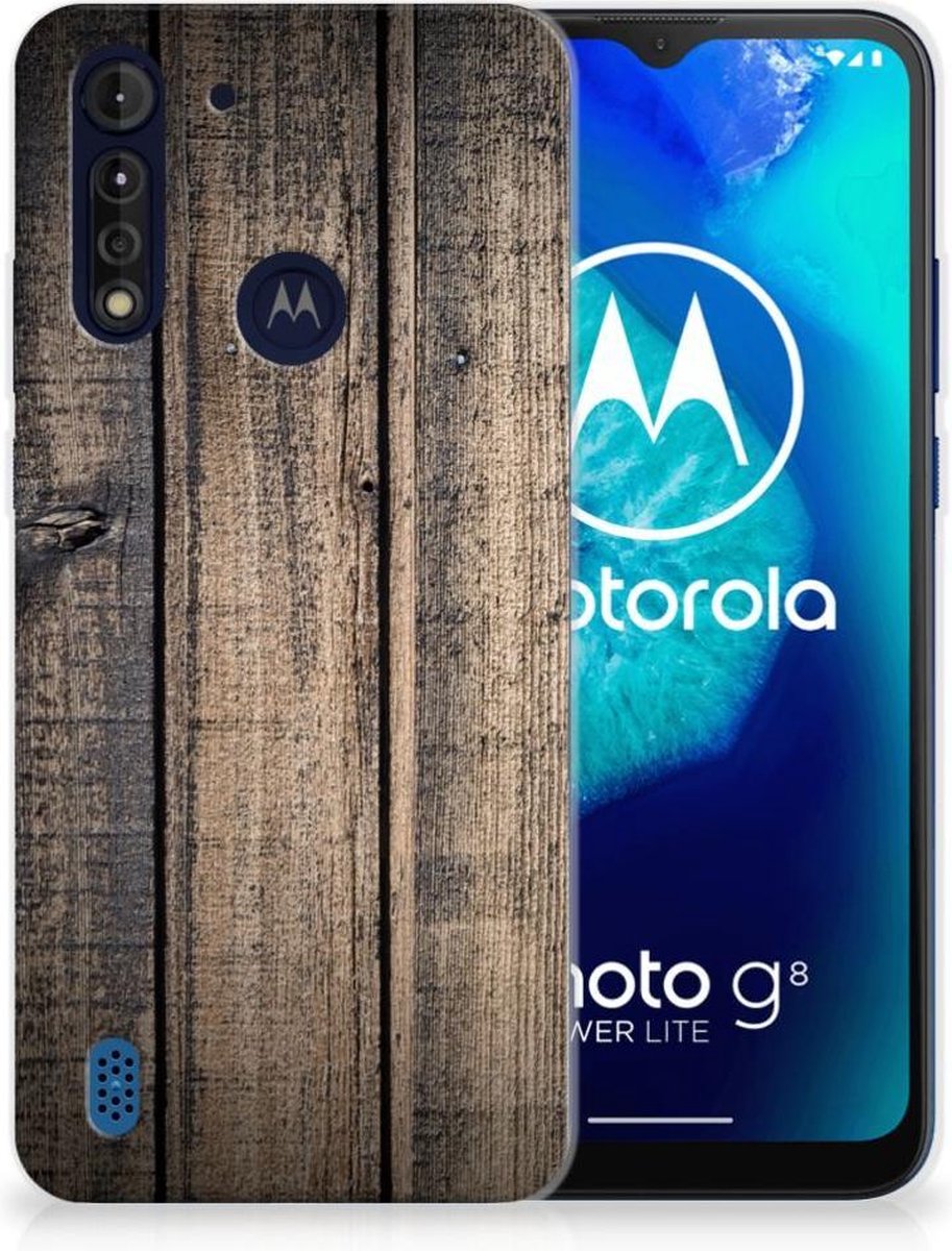 Motorola Moto G8 Power Lite Bumper Hoesje Steigerhout