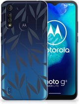 Smartphone hoesje Motorola Moto G8 Power Lite Back Case Siliconen Hoesje met Foto Leaves Blue