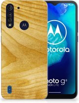 GSM Hoesje Motorola Moto G8 Power Lite Cover Case Licht Hout