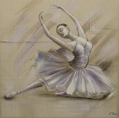 Olieverfschilderij - schilderij ballerina - handgeschilderd - 100x100 - woonkamer slaapkamer