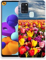 Hoesje Geschikt voor Samsung Galaxy A21s Telefoon Hoesje Tulpen