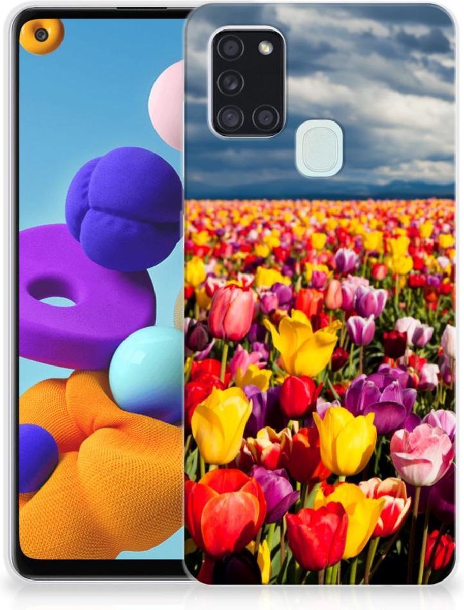 Back Cover voor Samsung Galaxy A21s TPU Case Tulpen