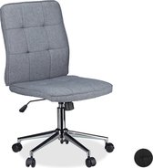 Relaxdays bureaustoel grijs - directiestoel hoogte verstelbaar computerstoel ergonomisch - grijs