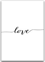 Canvas Experts doek met Zwart witte tekst Love leuk om te combineren! maat 55x75CM *ALLEEN DOEK MET WITTE RANDEN* Wanddecoratie | Poster | Wall art | canvas doek |