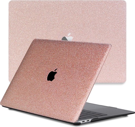 Lunso Geschikt voor MacBook Air 13 inch M1 (2020) cover hoes - case - Glitter Rose Goud