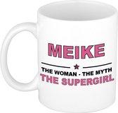 Meike The woman, The myth the supergirl cadeau koffie mok / thee beker 300 ml