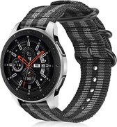 Samsung Galaxy Watch nylon gesp band - zwart/grijs - 45mm / 46mm