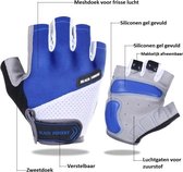 Fietshandschoen Heren - Fietshandschoen Dames - Fietshandschoen Unisex - met grip blauw M , MTB, ATB, Race, Handschoen