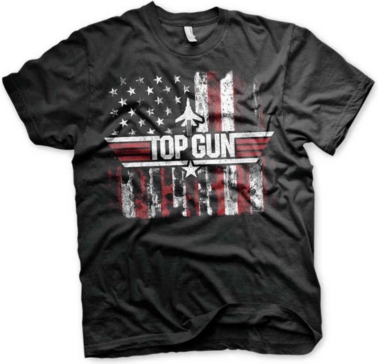 Top Gun Heren Tshirt America Zwart