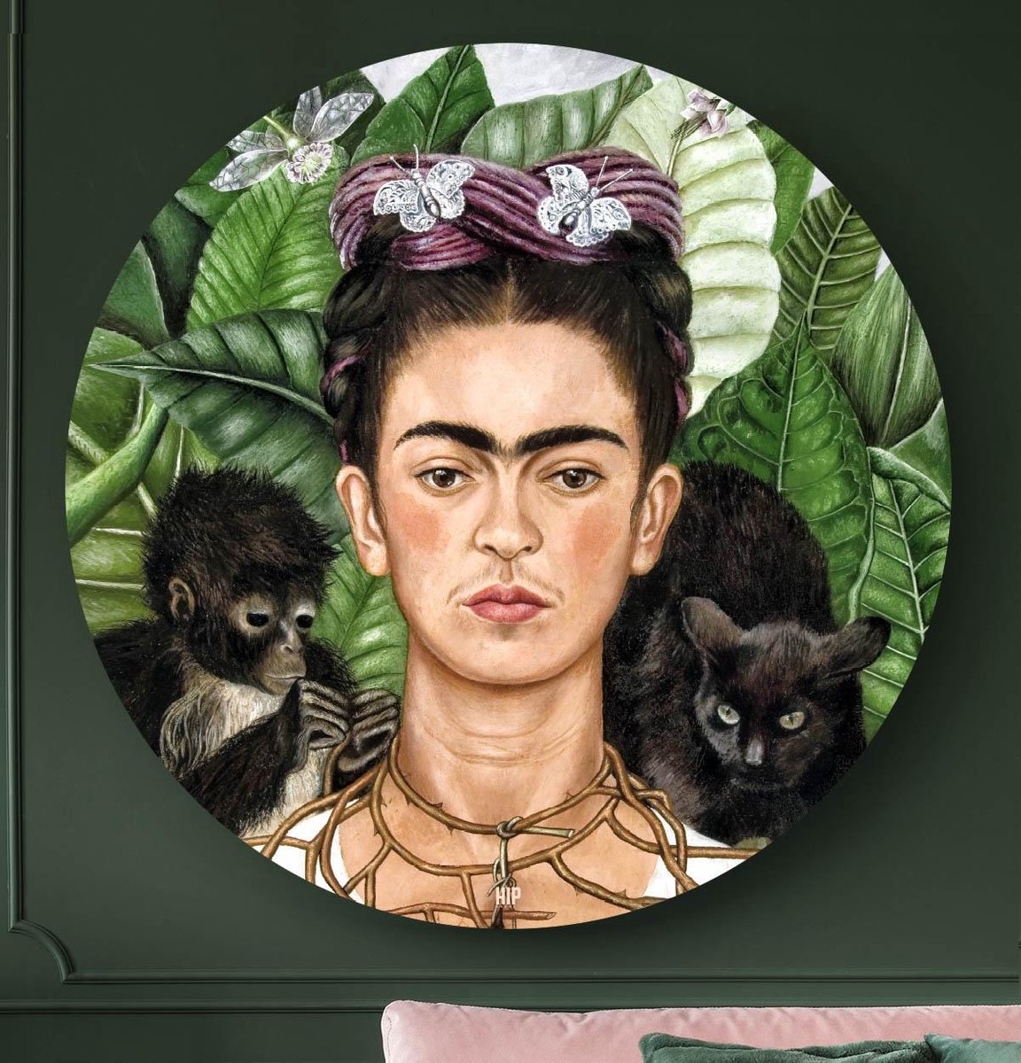HIP ORGNL Frida autoportrait avec collier d'épine et colibri - Frida Kahlo  | autour... | bol