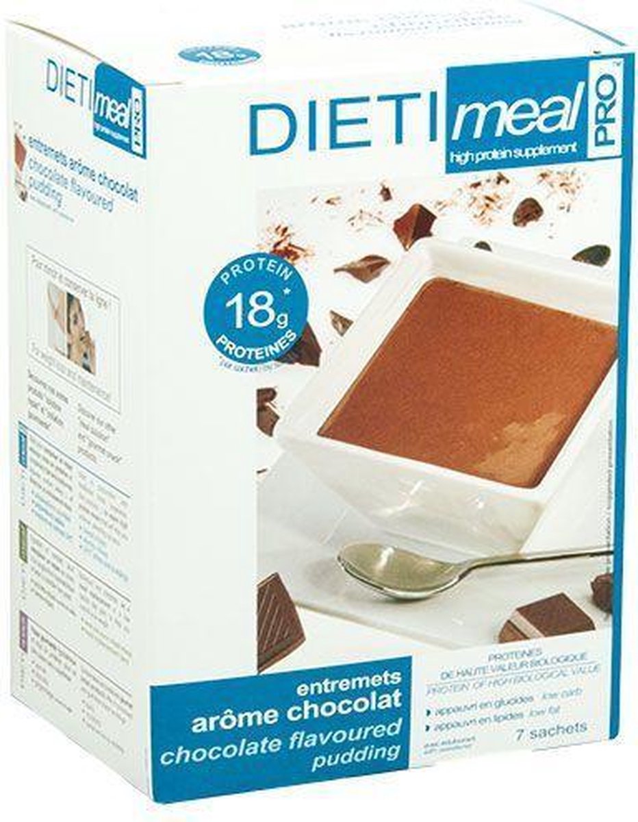 Goedkoopste Dieti Chocolade Shake/Pudding - 7 stuks - Maaltijdvervanger