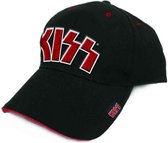 Kiss - Red On White Logo Baseball pet - Zwart