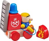 Selecta Spielzeug Speelset Brandweerwagen Junior Hout Rood/naturel 7-delig