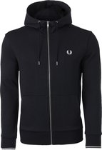 Fred Perry hoodie sweatvest - hooded zip jacket - zwart -  Maat: M