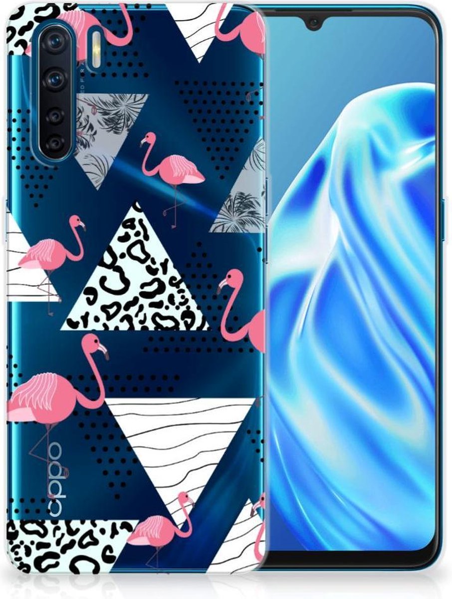 OPPO A91 TPU Hoesje Flamingo Triangle