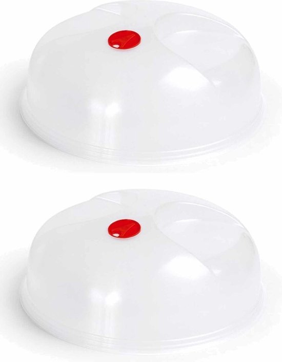 2x Keuken magnetrondeksel/afdekschalen voor eten 24 cm wit -  keukenhulpmiddelen -... | bol.com