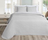 Nightsrest Bedsprei van Gogh - Double Face - Grijs/wit - Maat: 270x260cm