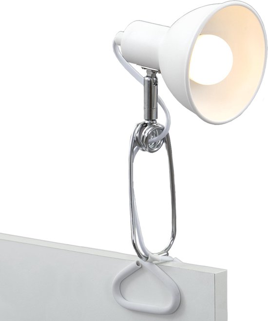Briloner Leuchten FIX - klemlamp - E14 max. 8W - incl. aan- en uitschakelaar - Kabel 140cm - wit