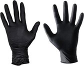 Wegwerp handschoenen Nitril handschoenen Zwart Poedervrij maat M doos 200 stuks