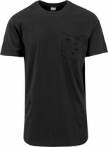 Urban Classics Heren Tshirt -M- Ripped Pocket Zwart