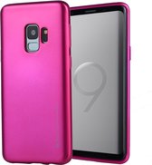Let op type!! MERCURY GOOSPERY  I JELLY METAL for Galaxy S9 TPU Full Coverage Soft Protective Back Case(Magenta)
