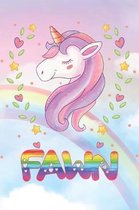 Fawn: Fawn Unicorn Notebook Rainbow Journal 6x9 Personalized Customized Gift For Someones Surname Or First Name is Fawn