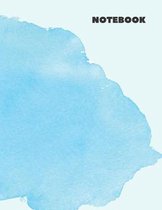 Notebook: College Ruled Notebooks for School - Soft Blue Watercolor - 120 Pages - Large (8.5 x 11 inches) Lined Notebook Journal