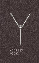 Y Address Book: Nails And Faux Leather Motif Monogram Letter ''Y'' Password And Address Keeper