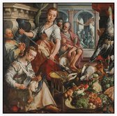 De welvoorziene keuken, Joachim Bueckelaer - Foto op Akoestisch paneel - 150 x 150 cm