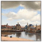 Gezicht op Delft, Johannes Vermeer - Foto op Akoestisch paneel - 100 x 100 cm