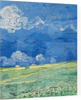 Korenveld onder onweerslucht, Vincent van Gogh - Foto op Plexiglas - 80 x 80 cm