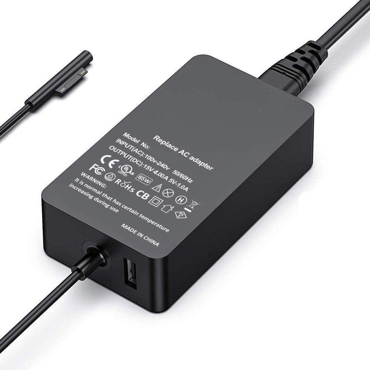 Chargeur Secteur 15V 6.33A 95W Pour Microsoft Surface Pro 6/7/Book - Noir, Neuf (générique)