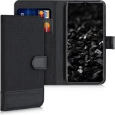 kwmobile telefoonhoesje voor Ulefone Note 7P - Hoesje met pasjeshouder in antraciet / zwart - Case met portemonnee