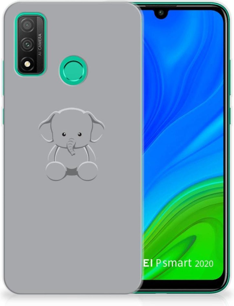 Huawei P Smart 2020 Telefoonhoesje met Naam Grijs Baby Olifant