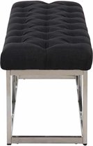 CLP Amun Zitbank - Rvs - Stof zwart 100 cm