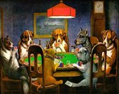 Diamond Painting Pakket - Honden Poker - 50x40 cm - Complete Set - Volledige Bedekking - Ronde Steentjes