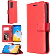 Huawei P40 hoesje book case rood