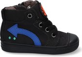 Bunnies JR 220630-589 Jongens Hoge Sneakers - Zwart - Leer - Veters
