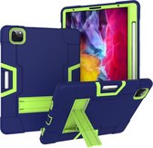 iPad Pro 11 (2020) Hoes - Schokbestendige Back Cover - Hybrid Armor Case - Blauw/Groen
