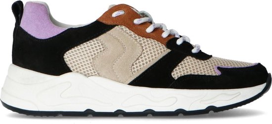 Sacha - Dames - Zwarte suède sneakers met gekleurde details - Maat 38 |  Bestel nu!