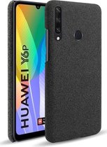 Huawei Y6p Stof Hard Back Cover Zwart