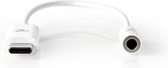 Nedis - Nedis CCBP65950WT015 Usb-c Adapter Usb-c Male - 3,5 Mm Female 0,15 M Wit - 30 Dagen Niet Goed Geld Terug