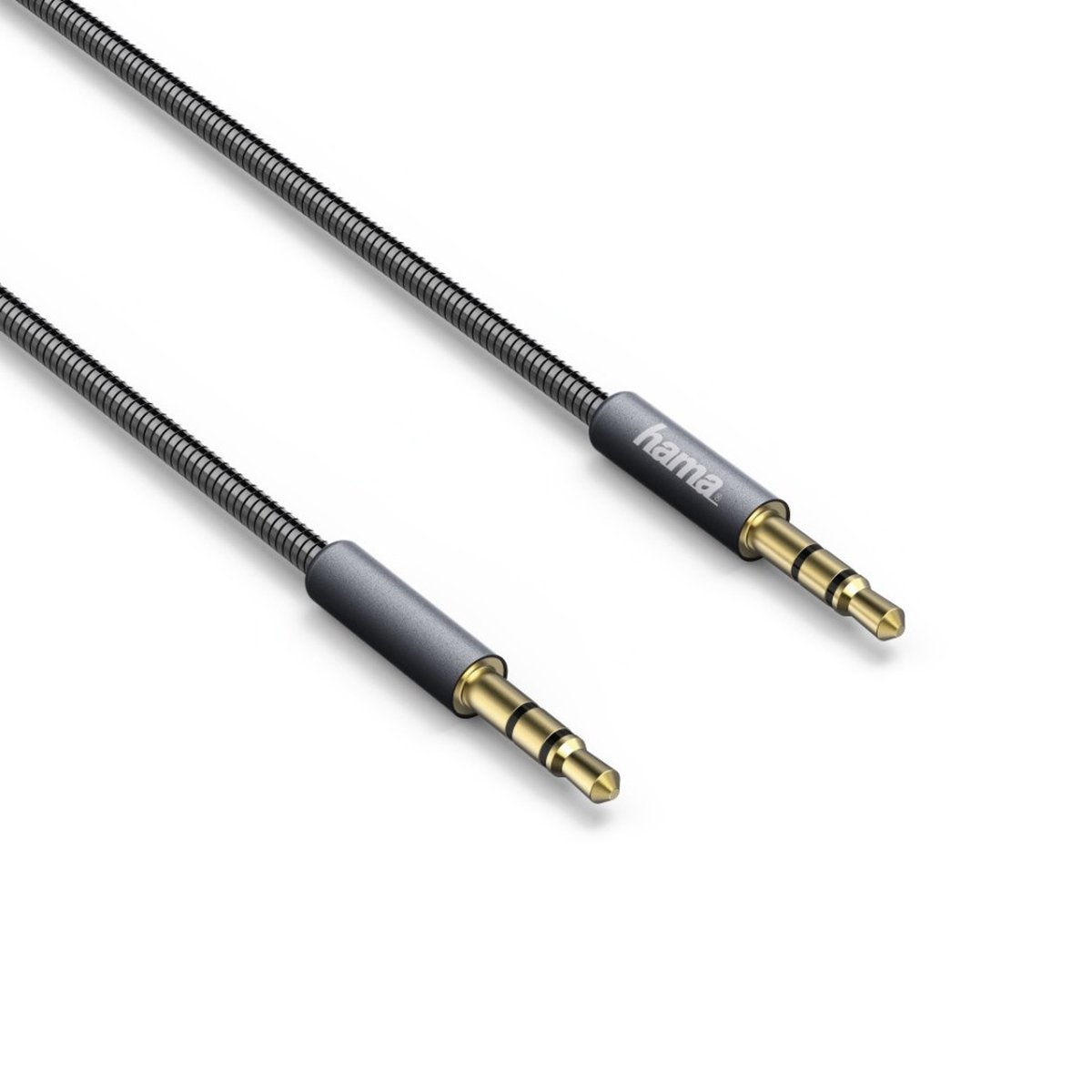 Hama Audiokabel Elite,3.5mm jack, metaal, verguld, antraciet, 0,75 m