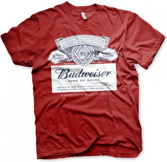 BEER - Budweiser rood Label - T-Shirt - (S) | bol.com
