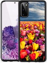 Telefoon Hoesje Geschikt voor Samsung Galaxy S20 Hoesje met Zwarte rand Tulpen