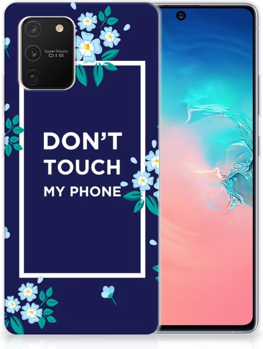 Samsung Galaxy S10 Lite Silicone-hoesje Flowers Blue DTMP